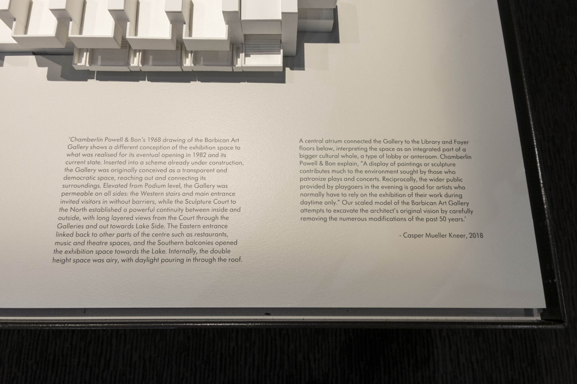 The Hull of a Large Ship Exhibition Barbican Casper Mueller Kneer Architects Copyright Casper Mueller Kneer DSCF6953